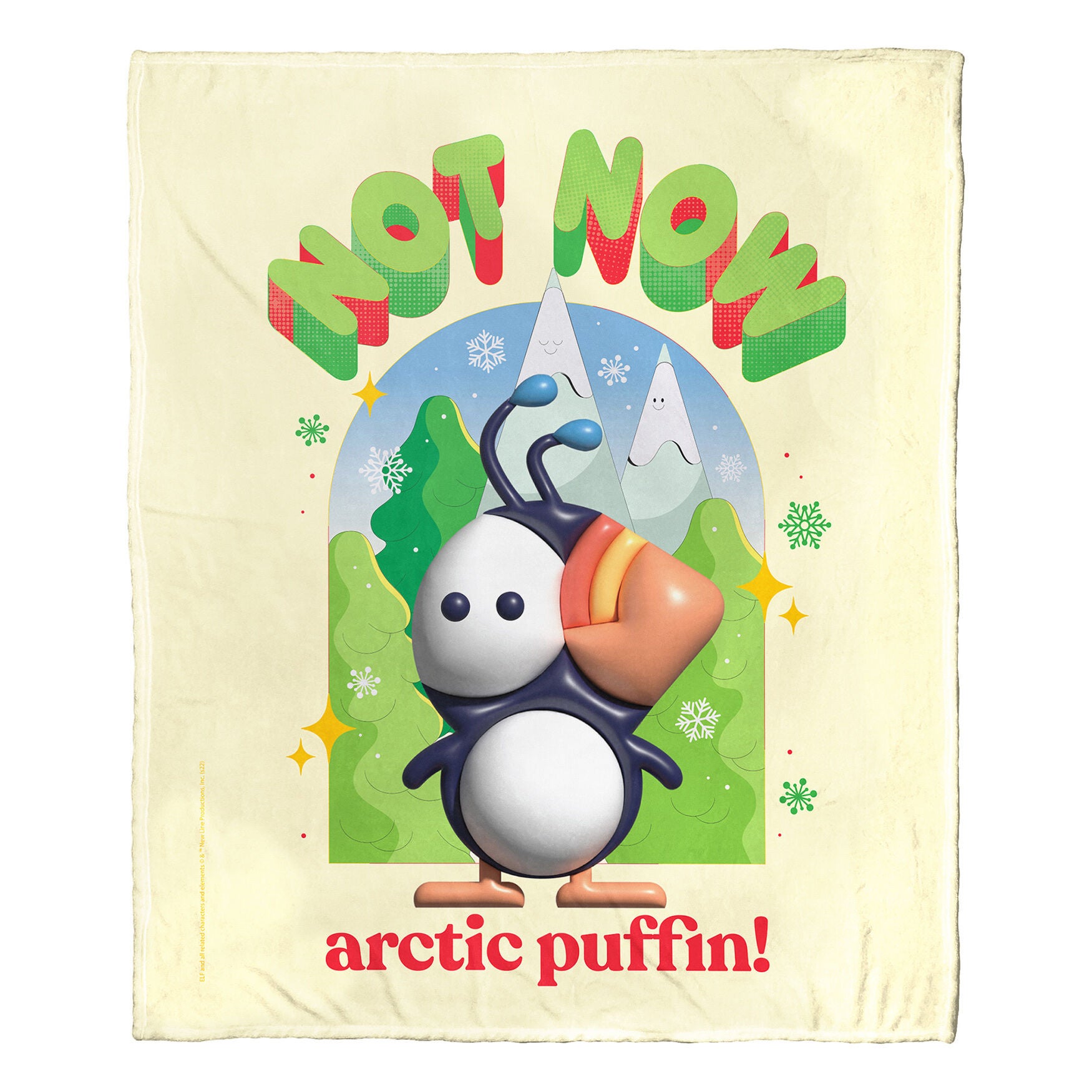 Wb Elf Not Now Arctic Puffin Silk Touch Throw Blanket, , on-hover image number 1