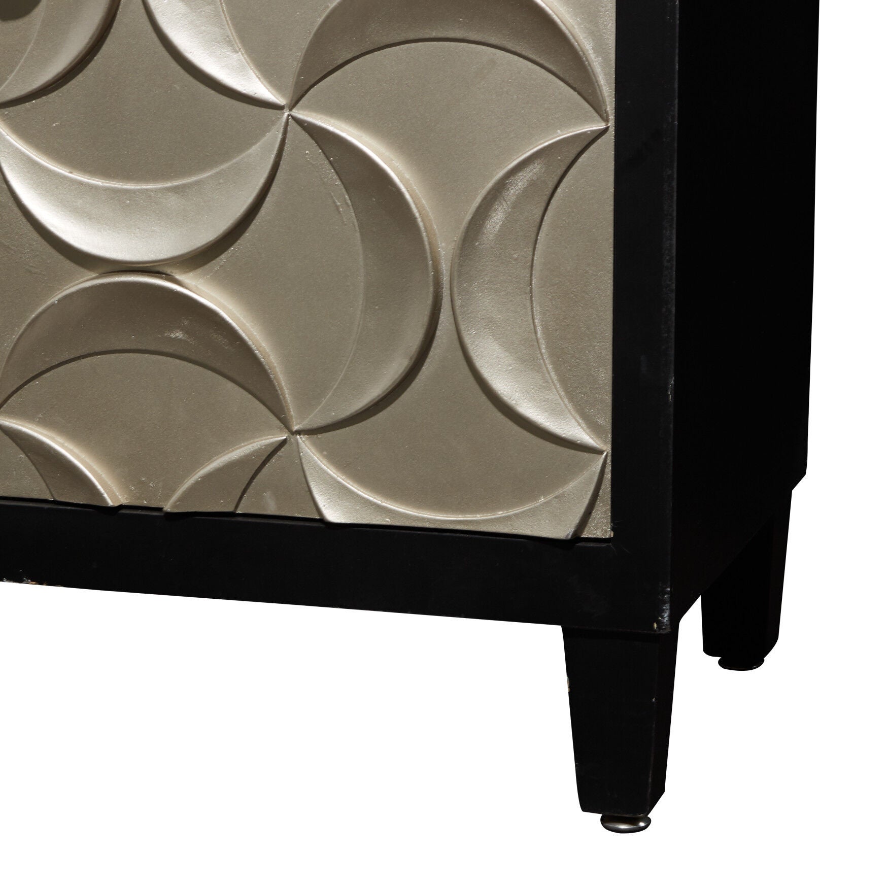 Modern Rectangular Black Wooden Crescent Moon Cabinet, 32 inchesH x 31 inchesL x 16 inchesW, , alternate image number 5
