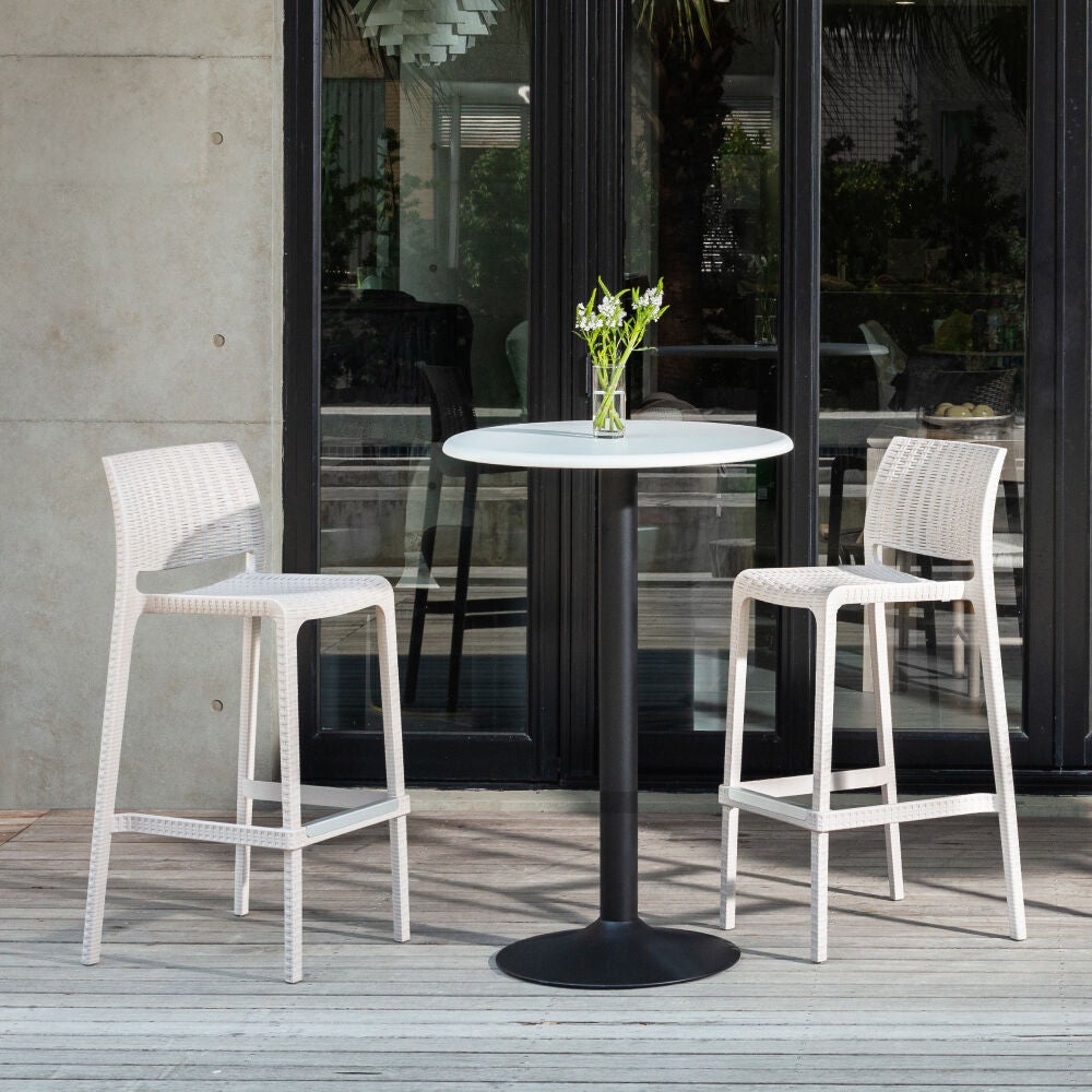  SET OF 2 RUE OUTDOOR STACKABLE COUNTER STOOL, WHITE, hi-res image number 0