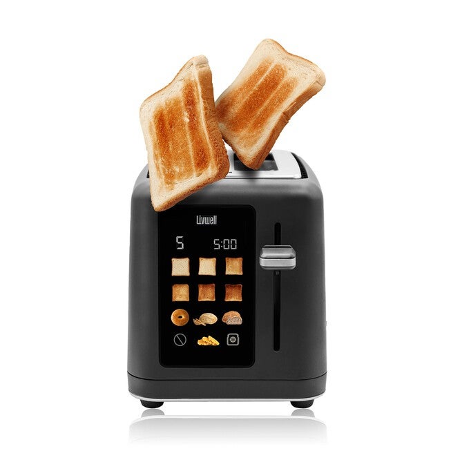 Livwell Matte Black 2-Slice Smart Touch Toaster, MATTE BLACK, alternate image number 2