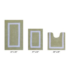 Hotel Collectionis Bath Mat Rug 3 Piece Set (17" x 24" | 20" x 20" | 21" x 34")