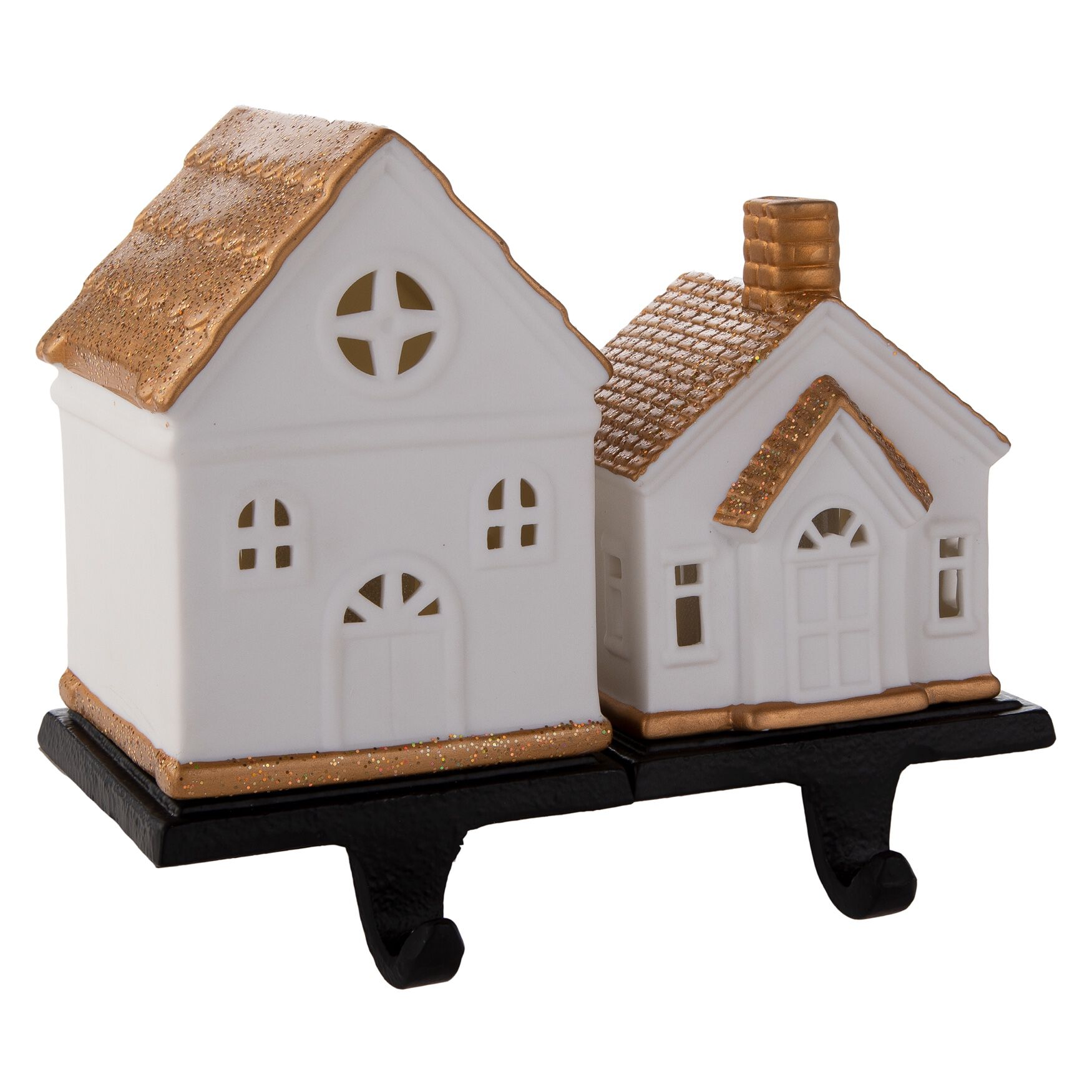 Porcelain House Stocking Holders Gold, Set of 2 Roaman's