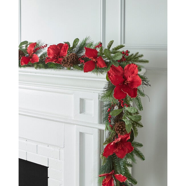 Amaryllis 6' Garland, RED, hi-res image number null