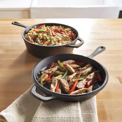 2-PC. Pre-seasoned Cast Iron Combo Cooker