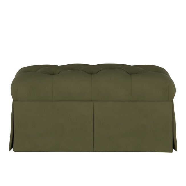 Velvet Skirted Storage Bench, , on-hover image number null