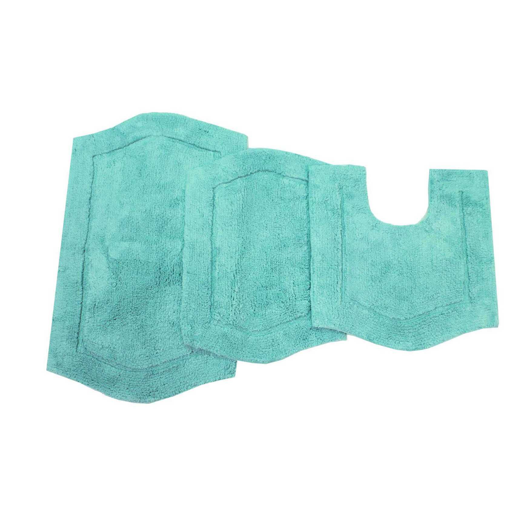 Waterford 3-Pc. Set Bath Rug Collection, TURQUOISE, hi-res image number 0