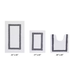 Hotel Collectionis Bath Mat Rug 3 Piece Set (17" x 24" | 20" x 20" | 21" x 34")