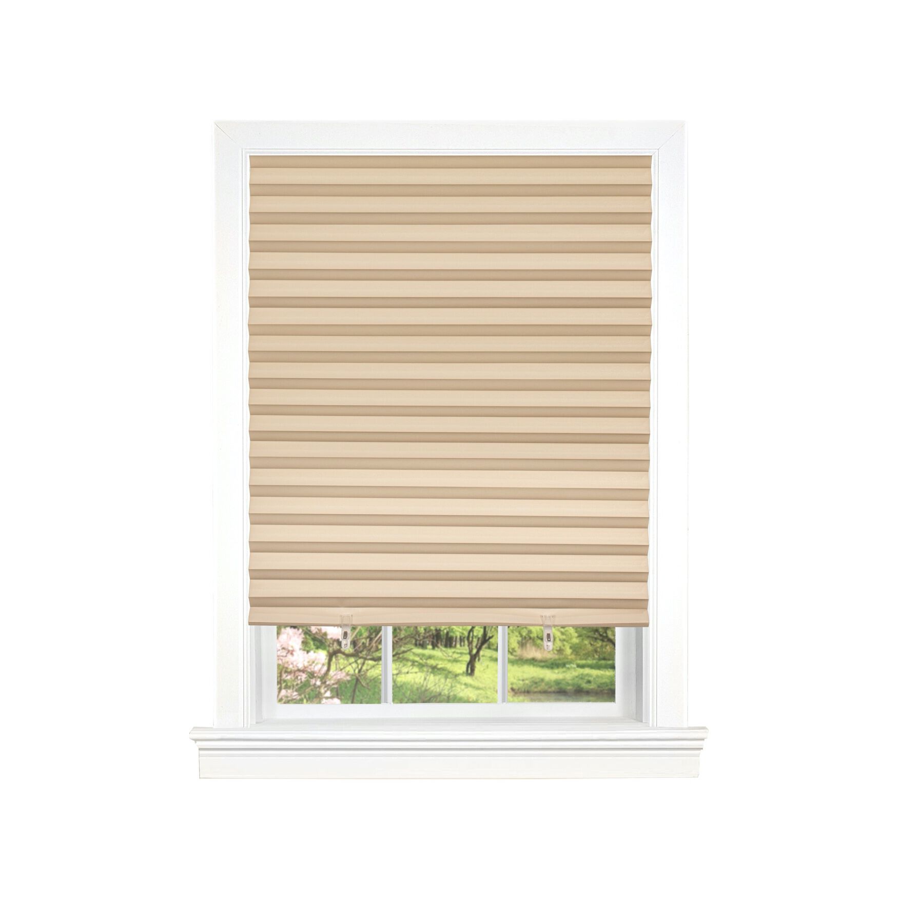 Cordless 1 2 3 Vinyl Room Darkening Pleated Window Shade, , alternate image number 3