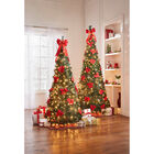 Fully Decorated Pre-Lit 6-Ft. Pop-Up Christmas Tree, POINSETTIA, hi-res image number 0