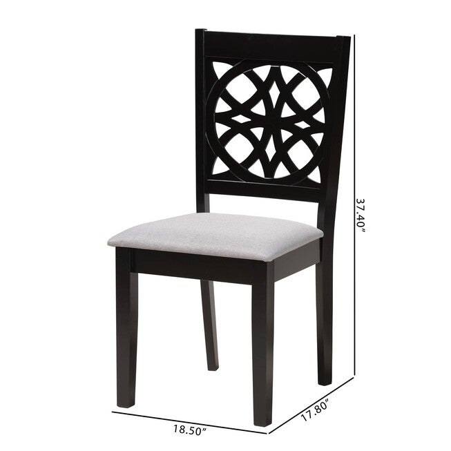 Abigail Modern Grey Fabric and Walnut Brown Finished Wood 2-Piece Dining Chair Set, , alternate image number 20