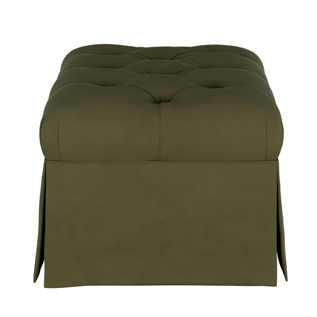 Velvet Skirted Storage Bench, , alternate image number null