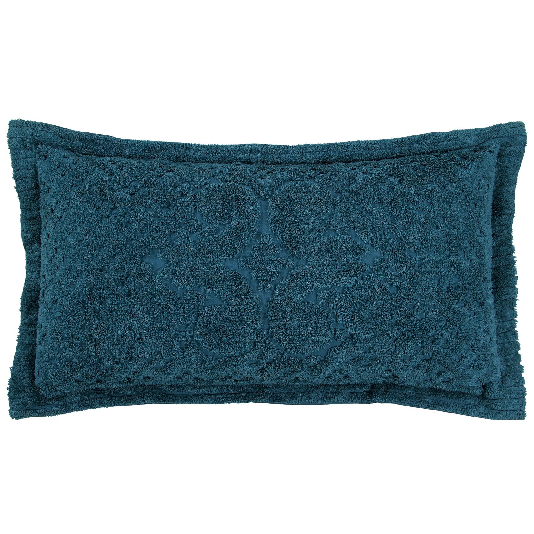 Ashton Collection Tufted Chenille Sham , TEAL, hi-res image number 0