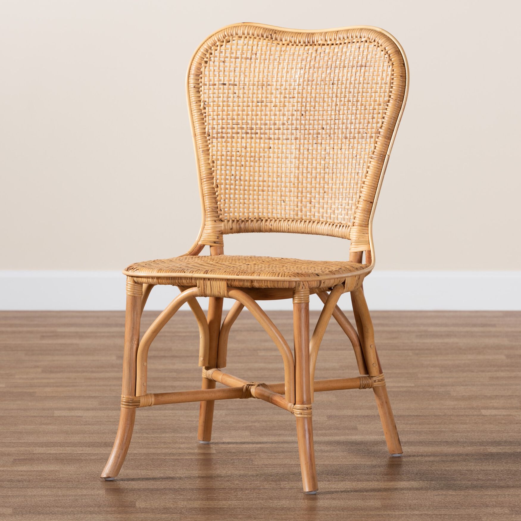 Irene Modern Bohemian Natural Rattan Dining Chair, , alternate image number 14