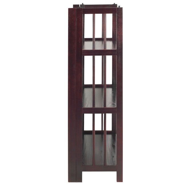 3-Shelf Folding Stackable Bookcase 27.5 inches Wide-Espresso, , alternate image number null