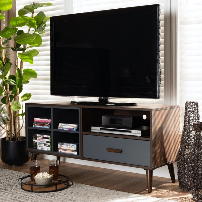 Garrick Two-Tone Wood 1-Drawer Tv Stand Furniture, , alternate image number 7