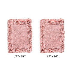Shaggy Border Bath Rug Mat, 2 Pc Set, (17" X 24" | 17" X 24")