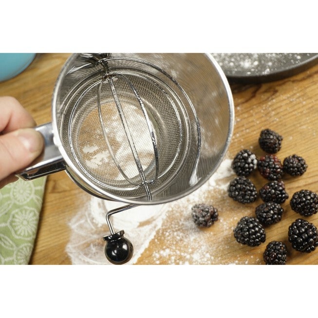 Crank Style Stainless Steel 5 Cup Flour Sifter, , alternate image number null