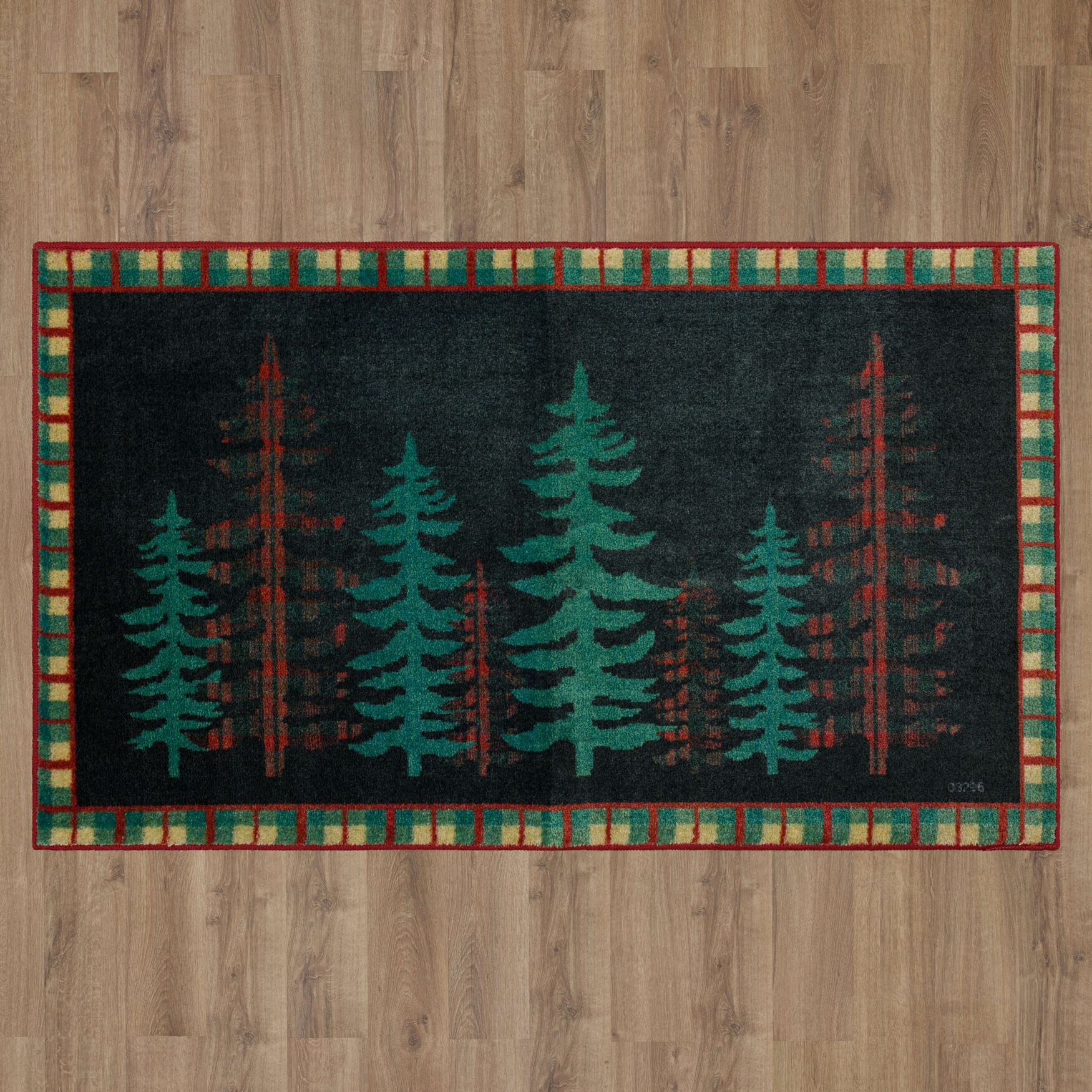 Plaid Forest Green Kitchen Rug, , alternate image number 4