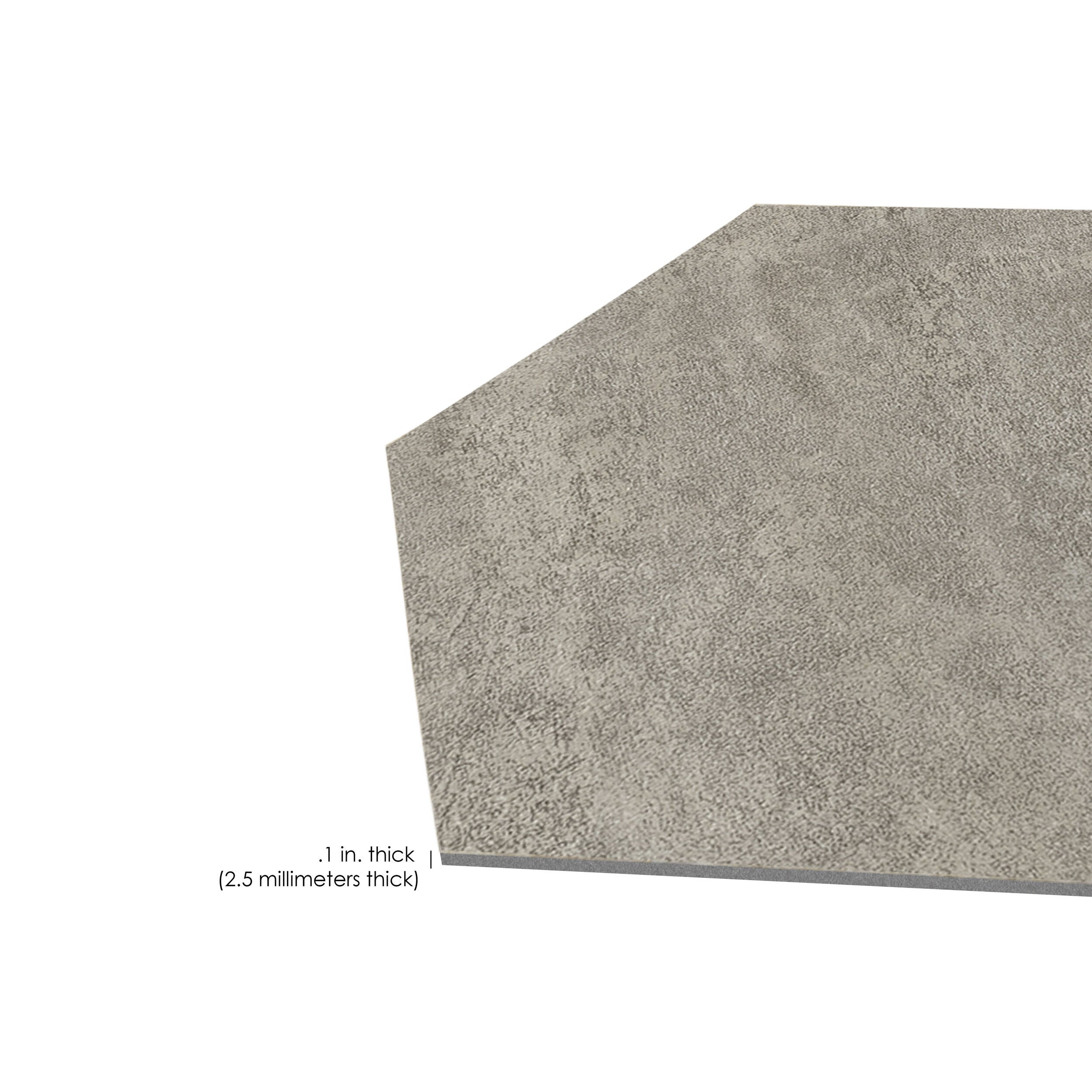 Floor Galore 9x10.4 Self Adhesive Hexagon Vinyl Floor Tile - 20 Tiles/10 sq.ft, GRAPHITE, alternate image number 4