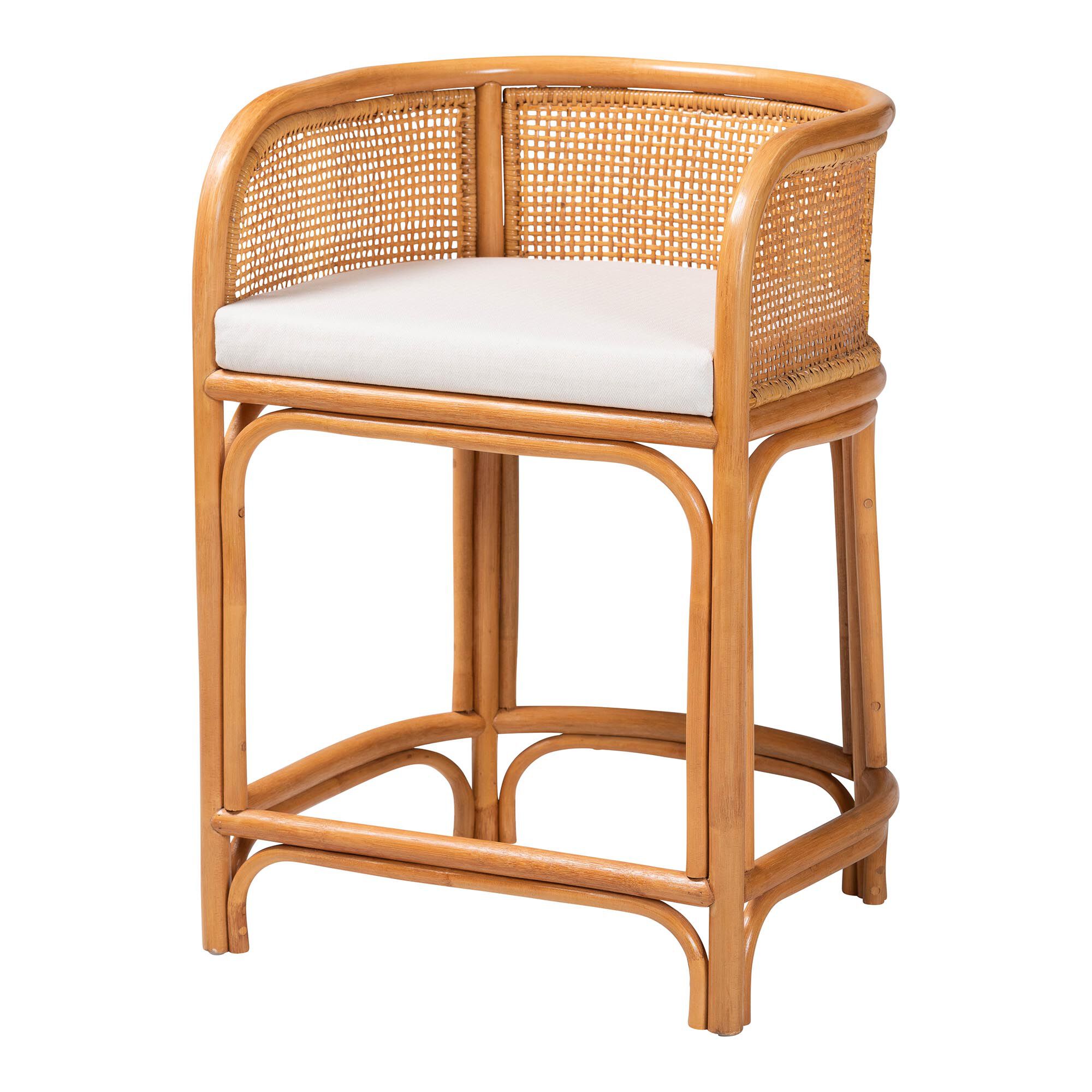 Ania Natural Rattan Counter Stool, LIGHT HONEY, alternate image number 1