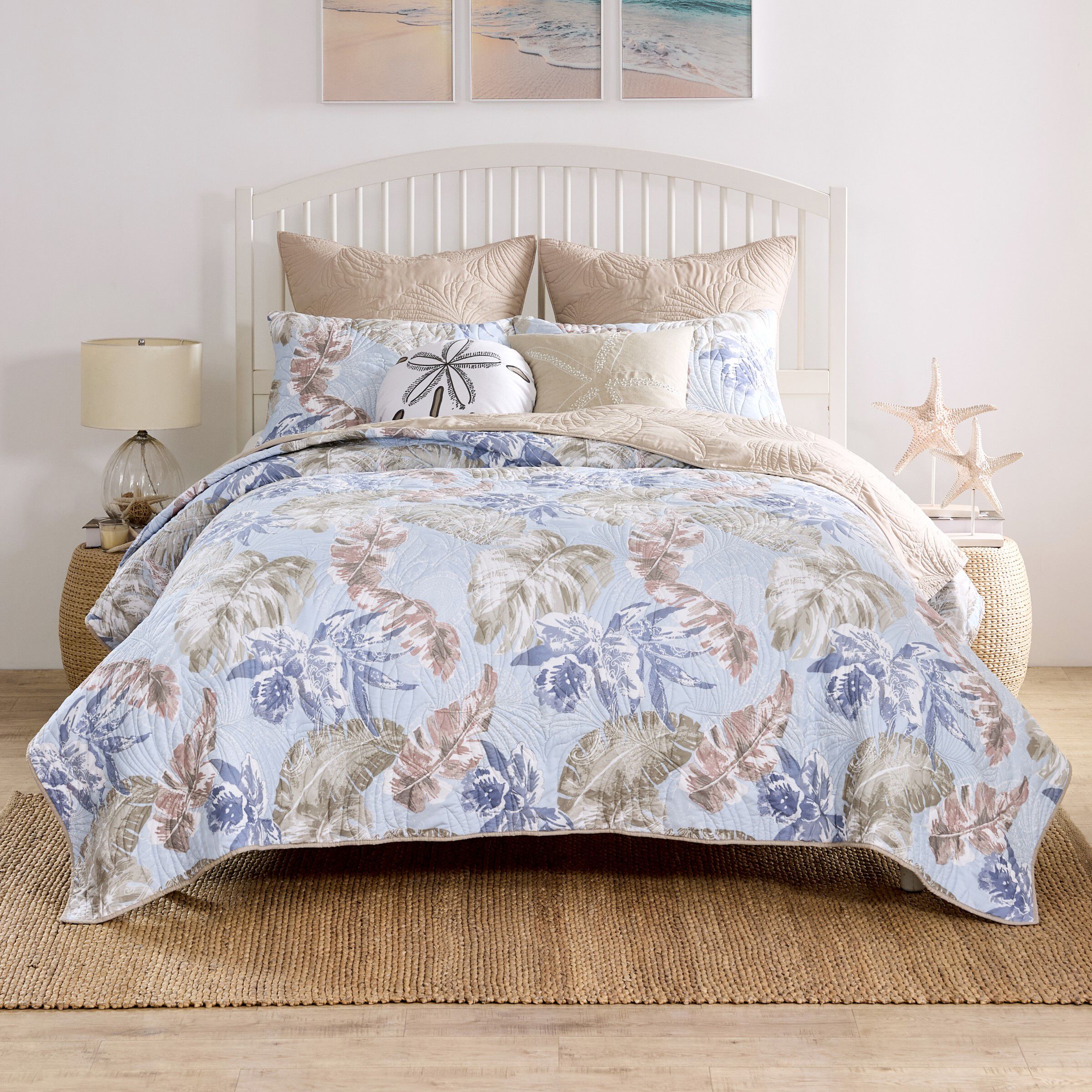 Tropics Finely Stitched Quilt Set, MIST, alternate image number 3