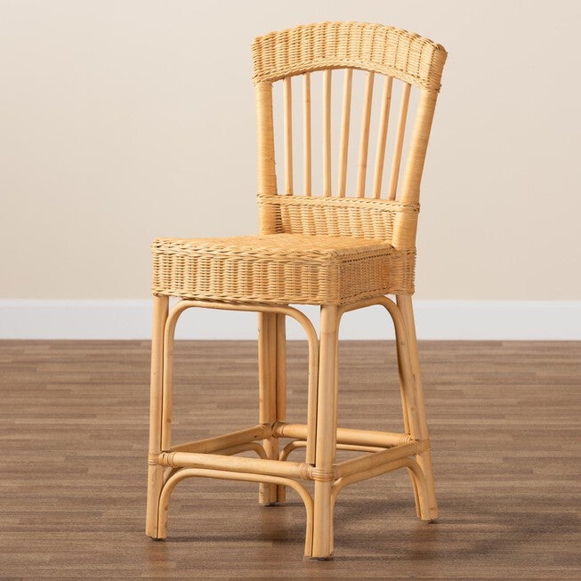 Barito Modern Bohemian Natural Rattan Counter Stool, , alternate image number 8