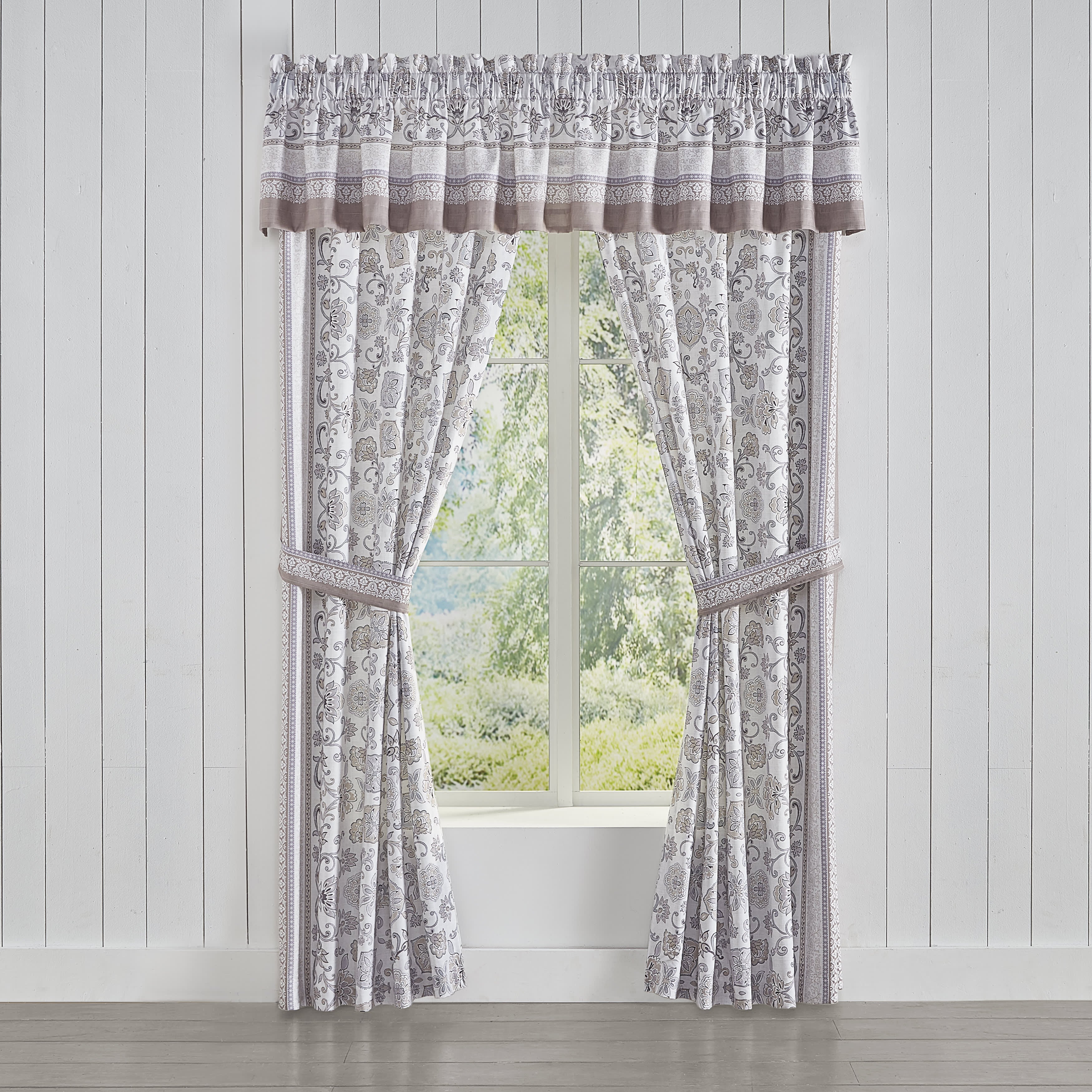 Chelsea Grey 84 Inch Window Panel Pair, GRAY, alternate image number 1