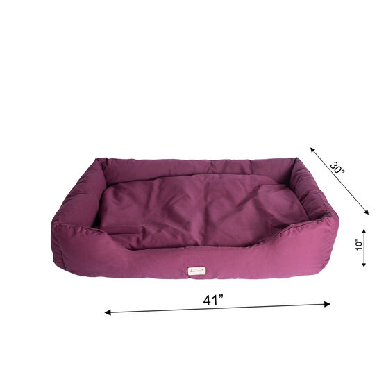 Bolstered Pet Dog Bed, Burgundy, Large, , alternate image number null