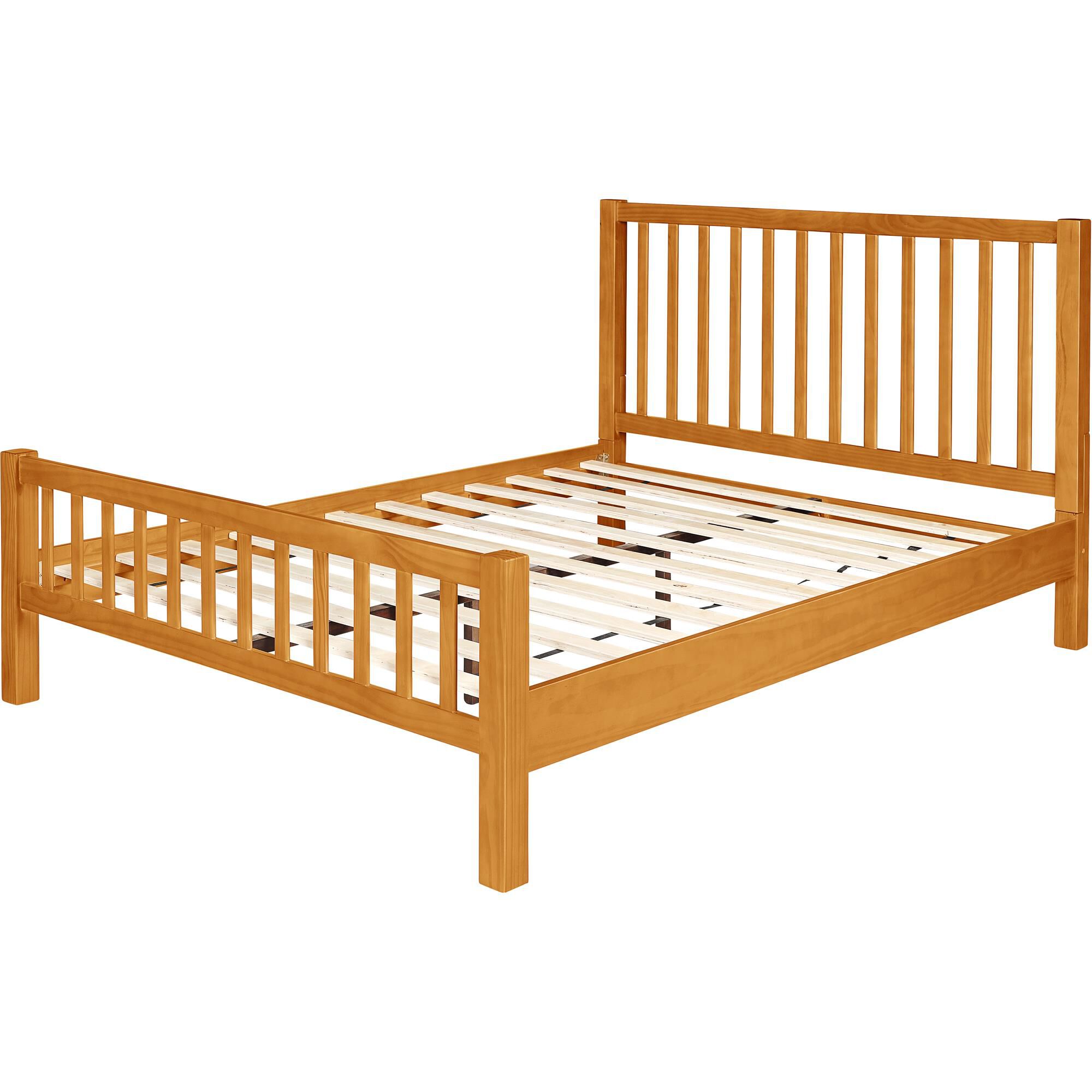 Hampton Wooden Platform Bed in Oak, Queen, OAK, alternate image number 6