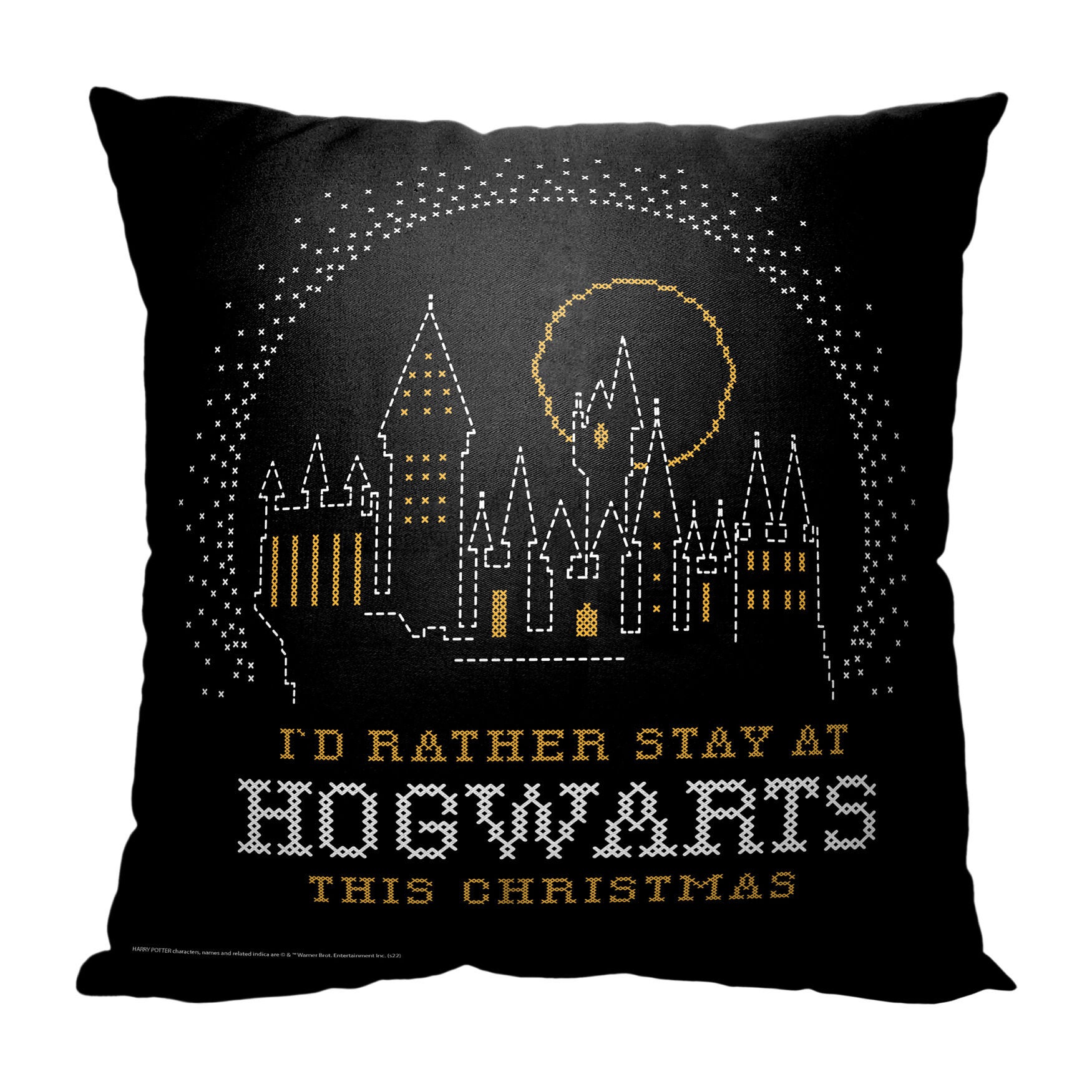 Wb Harry Potter Hogwarts Christmas Woven Style Printed Throw Pillow, O, hi-res image number 0