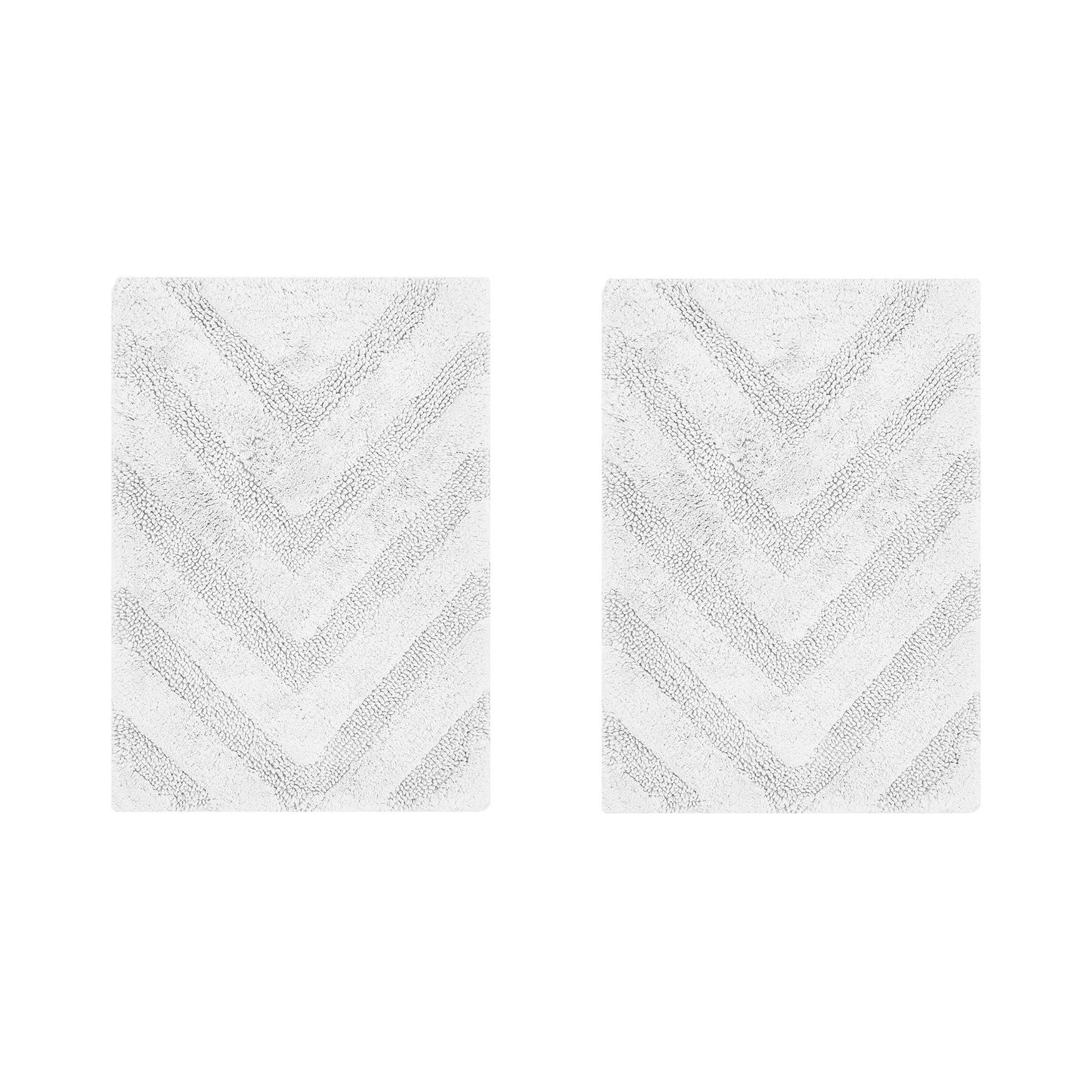 Hugo Collection 100% Cotton 2 Piece (17 inches X 24 inches | 17 inches X 24 inches) Bath Rug Set, WHITE, hi-res image number 0