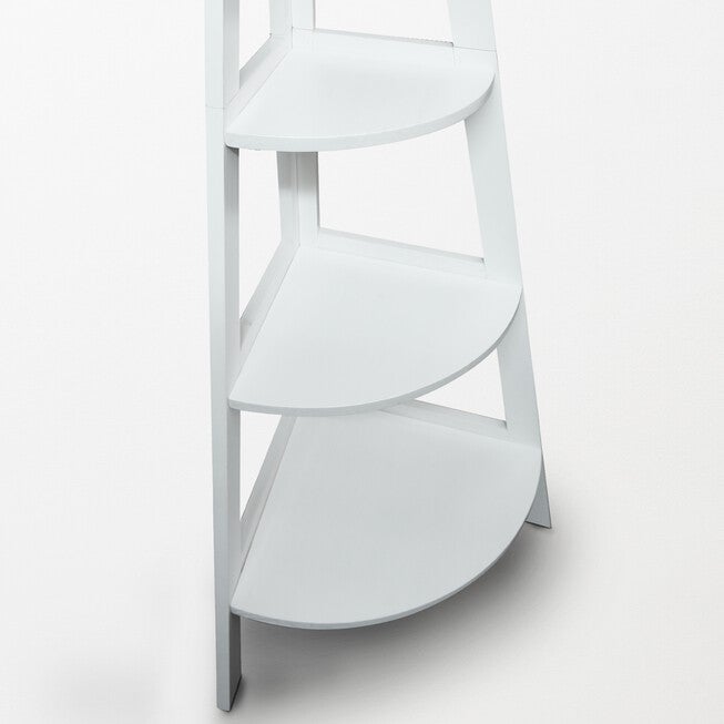 5-Shelf Corner Ladder Bookcase - White, , alternate image number 10