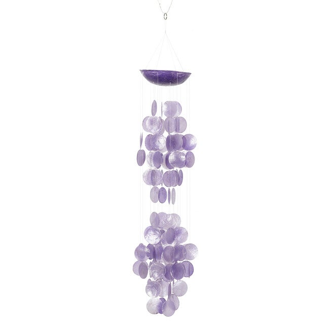 Purple Capiz Coastal Windchime, PURPLE, hi-res image number 0