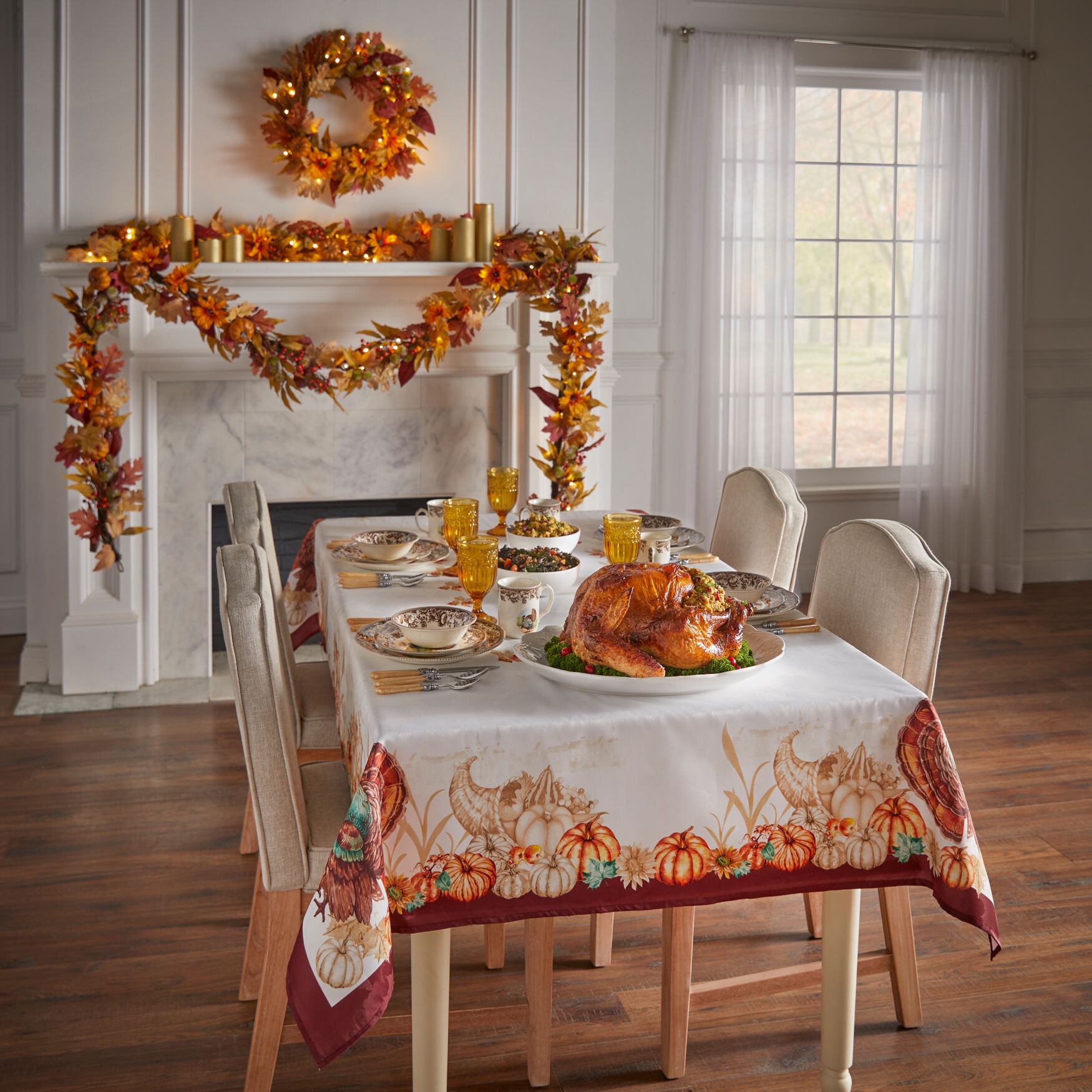24 inches Pre-Lit Harvest Daisy Wreath, , alternate image number 2