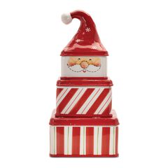 Ceramic Stacking Santa Character (Set of 3)