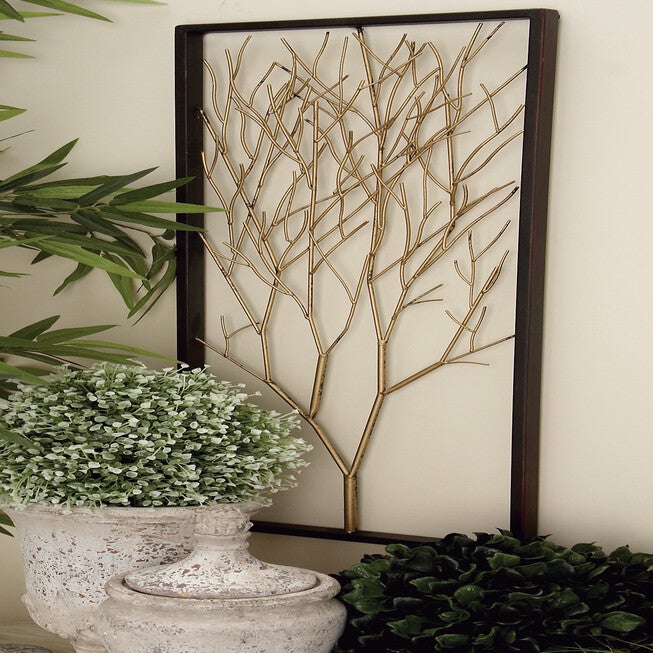 Set Of 3 Black Metal Modern Floral Wall Decor, , alternate image number null