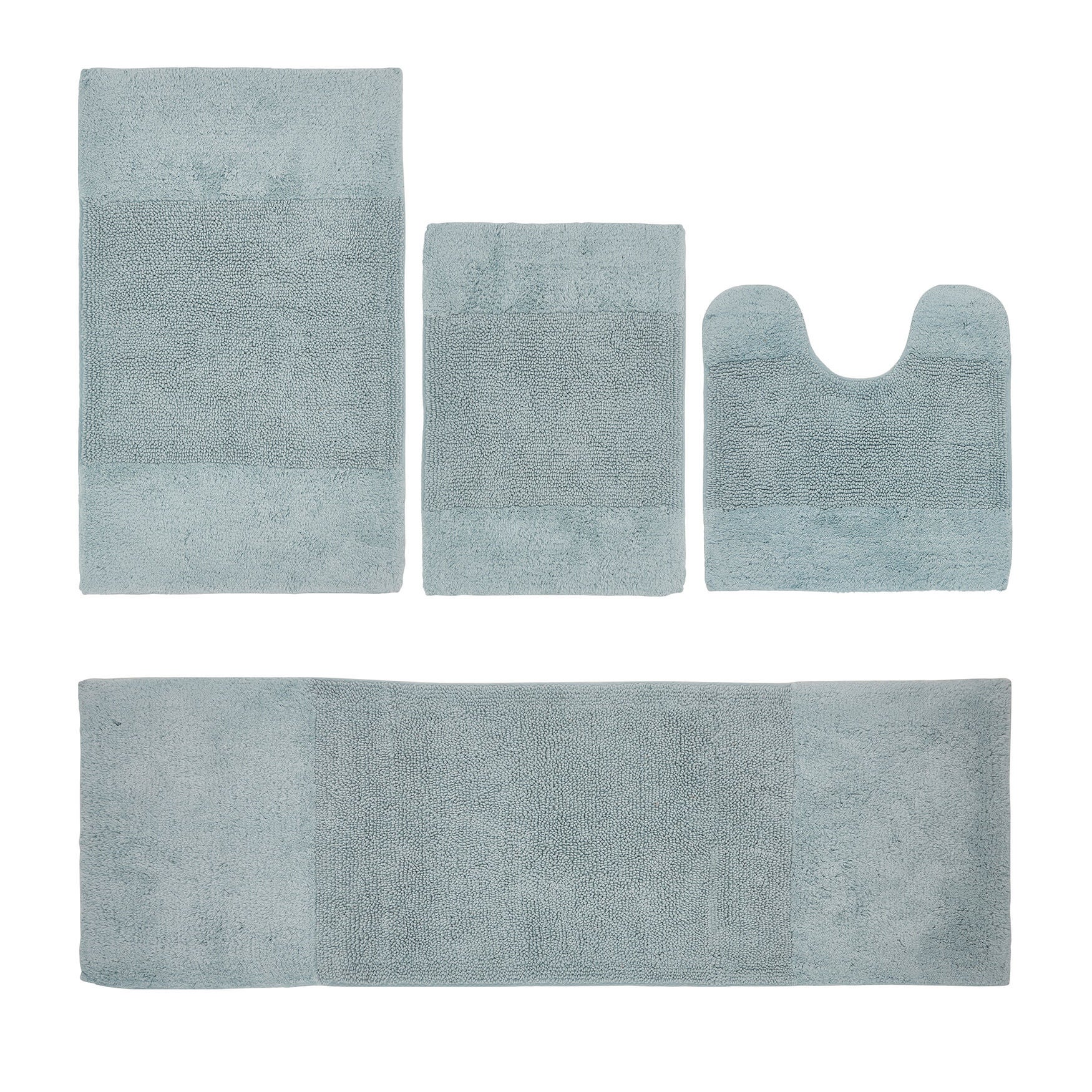 Granada Collection 100% Cotton 4 Piece (17 inches X 24 inches | 20 inches X 20 inches | 21 inches X 34 inches | 20 inches X 60 inches) Bath Rug Set, BLUE, hi-res image number 0