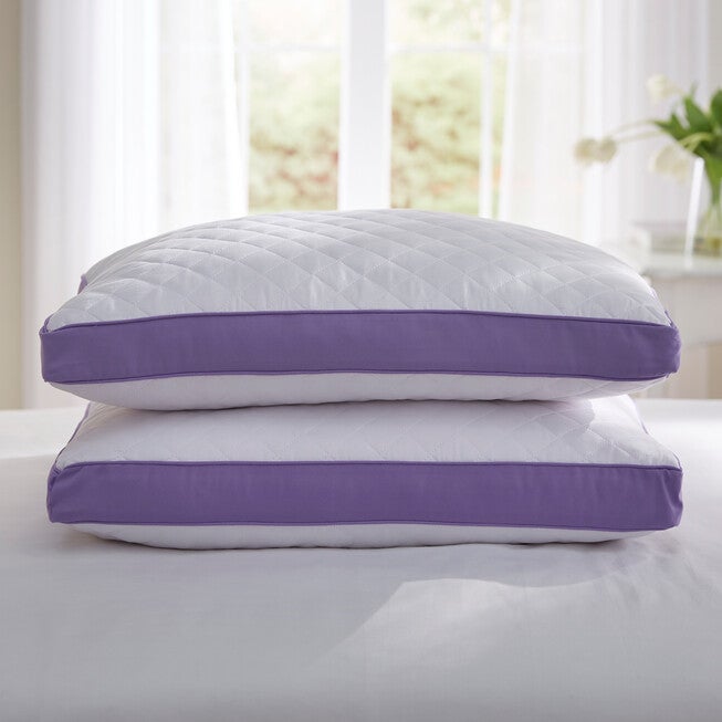 Back Sleeper Gusseted Density 2-Pack Pillows, WHITE LILAC, hi-res image number 0
