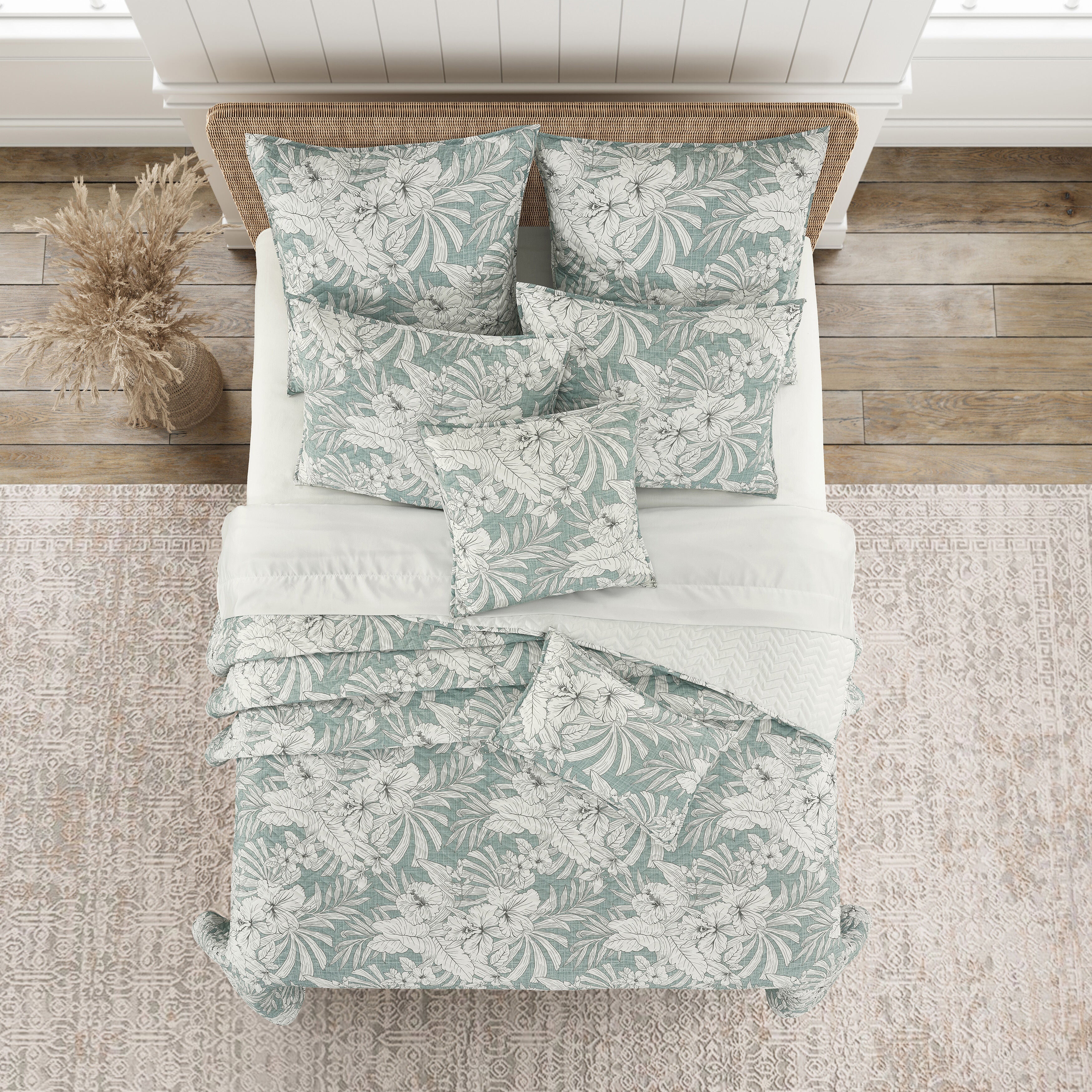 AUCKLAND QUILT SET, AQUA, alternate image number 1