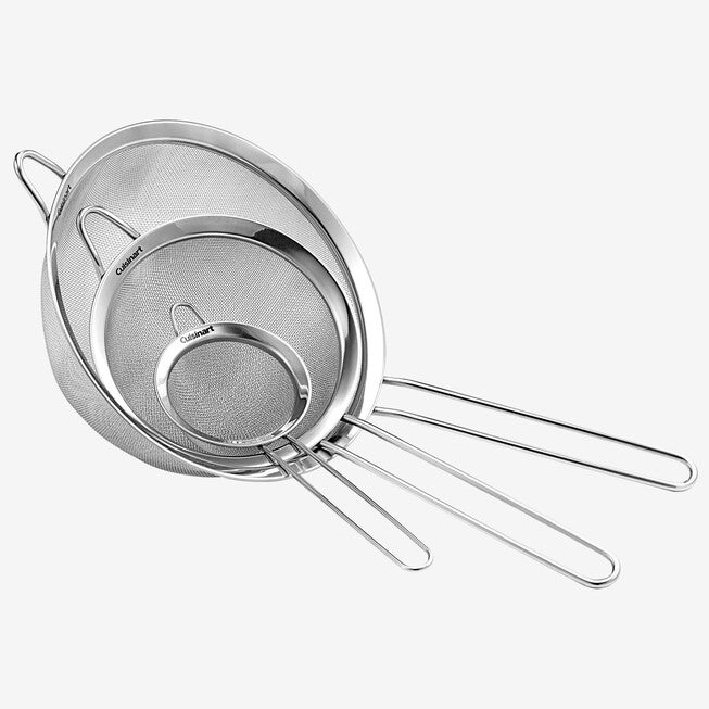 Cuisinart Fine Mesh Stainless Steel Strainers, Set of 3, STAINLESS, hi-res image number 0
