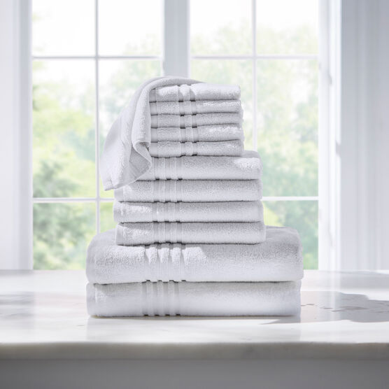 12-Pc. Zero-Twist Bath Towel Set, WHITE, hi-res image number null