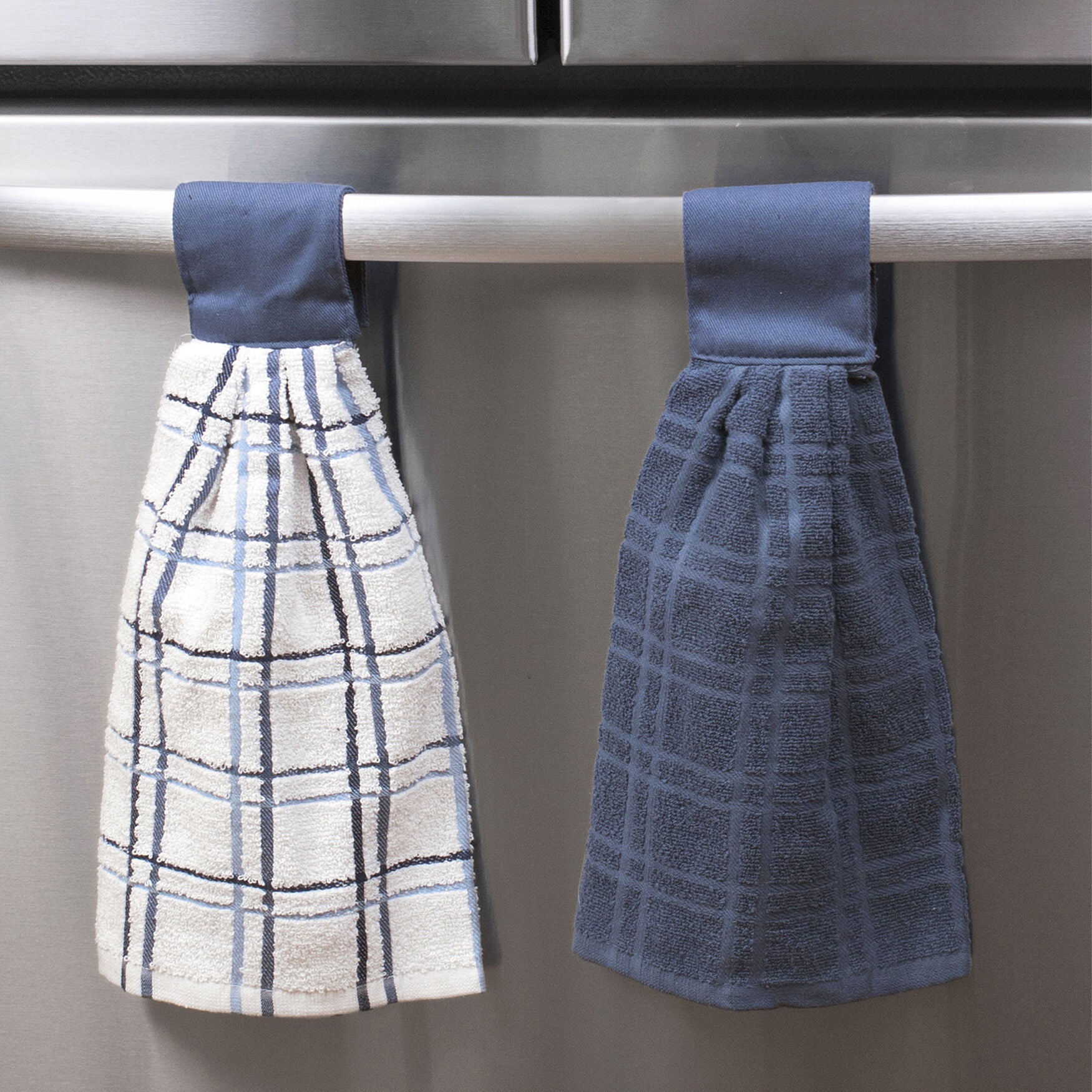 Solid And Multi Check Kitchen Tie Towel, Set Of Two, , alternate image number 3