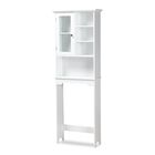 Campbell Wood Over The Toilet Bathroom Storage Cabinet Furniture, WHITE, hi-res image number null