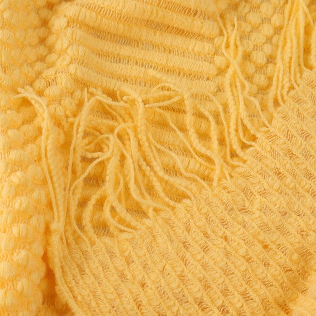Battilo Home Solid Lightweight Knit Patterned Throws for Sofa Home Decorative Bed Blanket, 50" x 60", , alternate image number null
