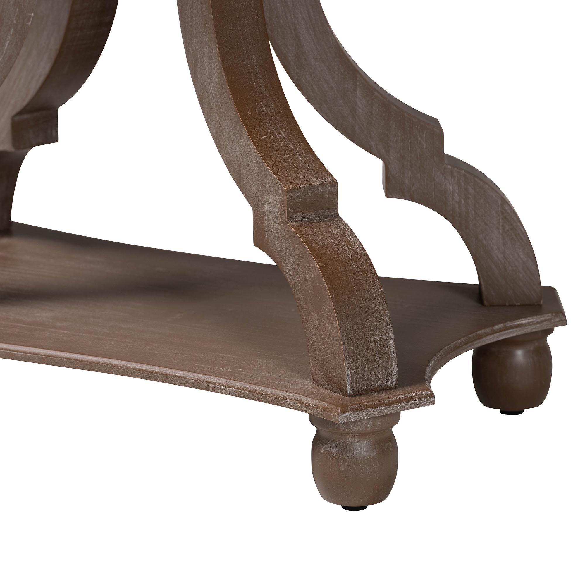 Yannick French Country Antique Brown Wood End Table, BROWN, alternate image number 5