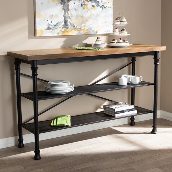 Velera Vintage Wood Metal Kitchen Storage Shelf Unit Furniture, , alternate image number null