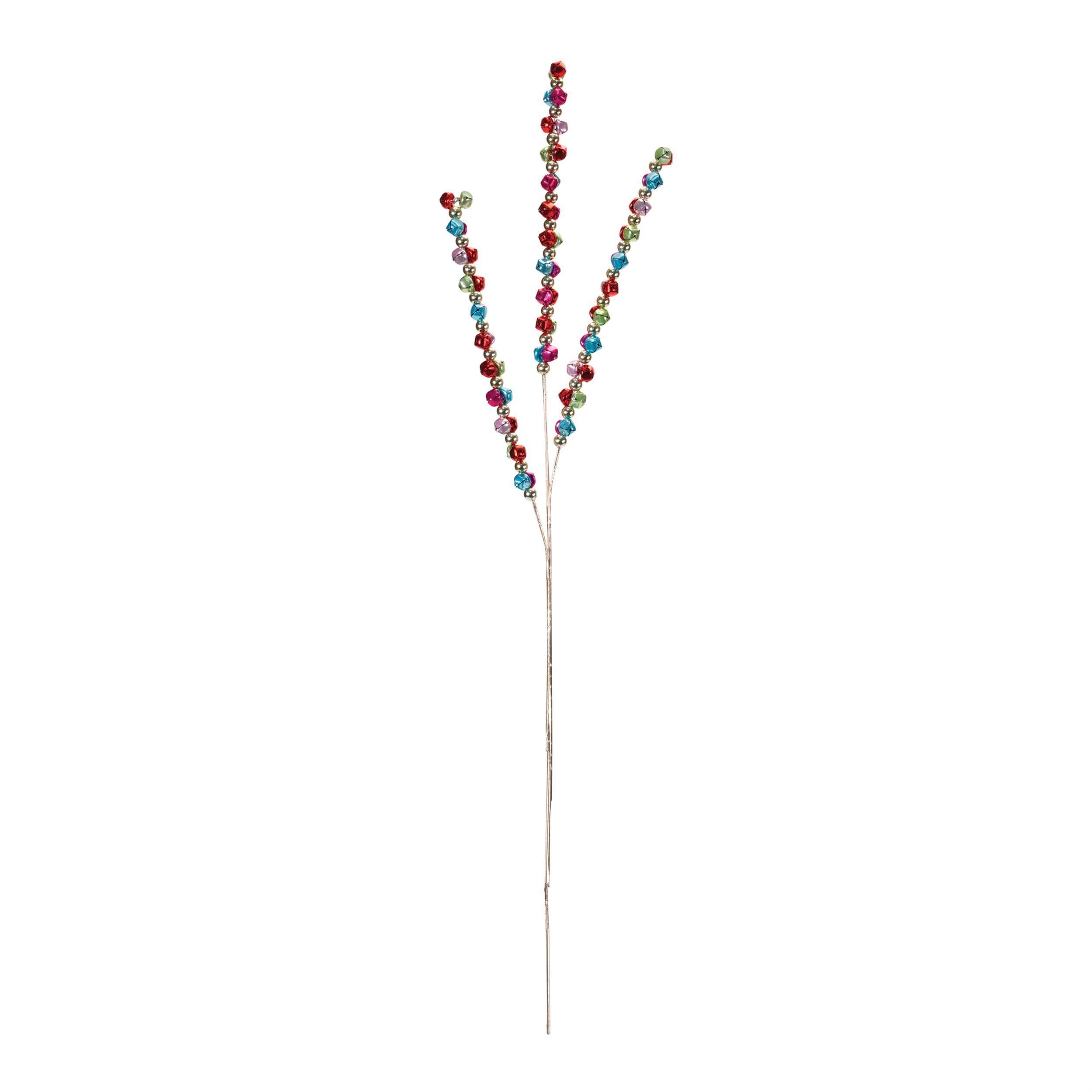 Metal Jingle Bell Spray (Set of 2), GREEN RED, alternate image number 1