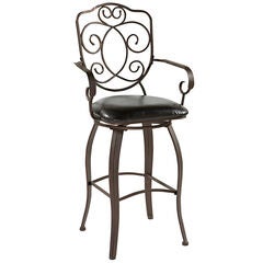 Crested Back Bar Stool, 30"H
