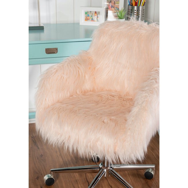Fenton Faux Fur Office Chair Pink, , alternate image number 4