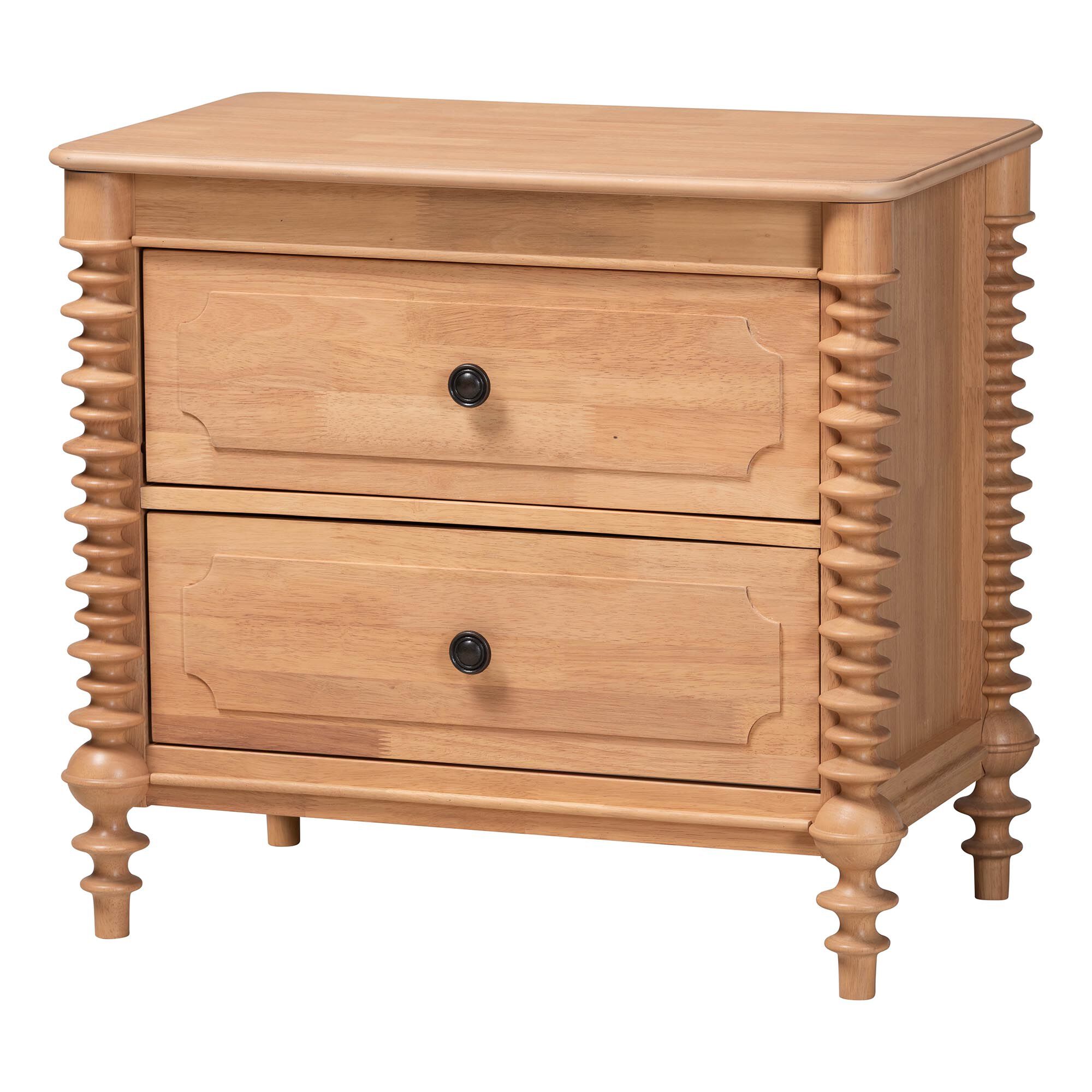 Neviah 2-Drawer Nightstand, BEECH BROWN, alternate image number 2